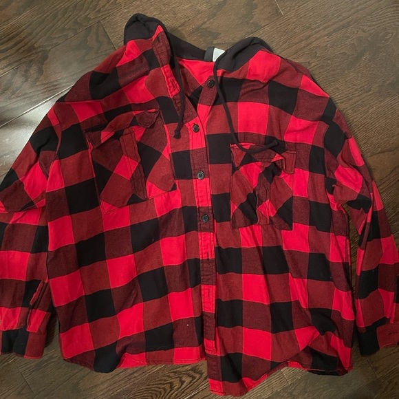 H&M Flannel w/hood - Picture 2 of 4